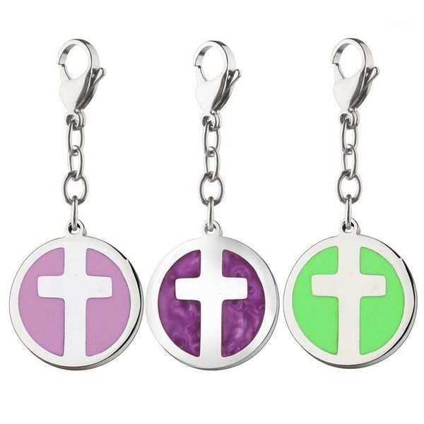 

cross keychain man round card key chain women key holder couples keyring party ring pendant alloy green purple porte clef1, Silver