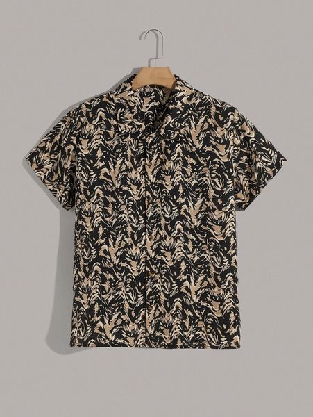 

men allover print shirt v3qt#, White;black