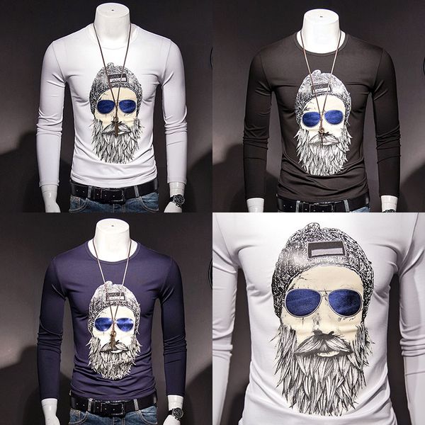 

new designers t shirts mens summer casual mens designer t shirts short-sleeved rhinestone slim crew neck tee mercerized cotton, White;black