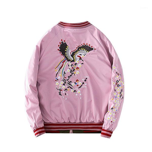 

quality superior woman casual short jacket spring autumn wearing phoenix embroidery patchwork wild loose baseball uniform hf2181, Black;brown