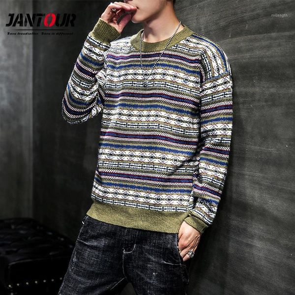 

2020 new graffiti knitted pullover jumper men striped sweaters streetwear casual long pattern sleeve knitwear vintage fashin1, White;black