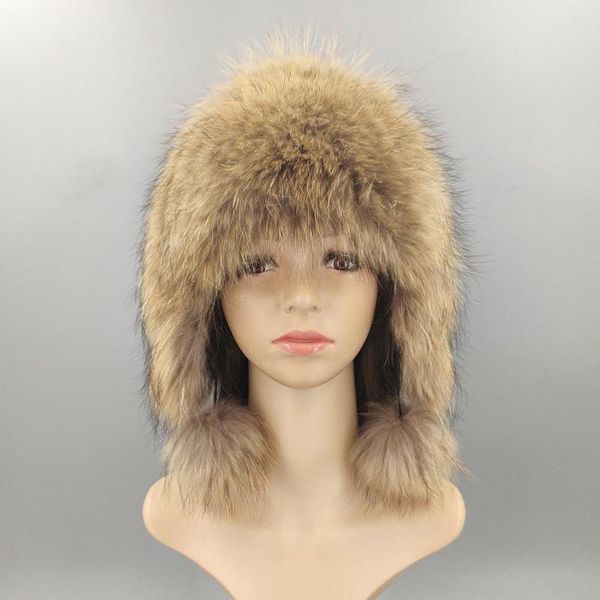 

2020 new leather grams earmuffs skin foxes of a mormon women's winter scorpion hat hair, Blue;gray