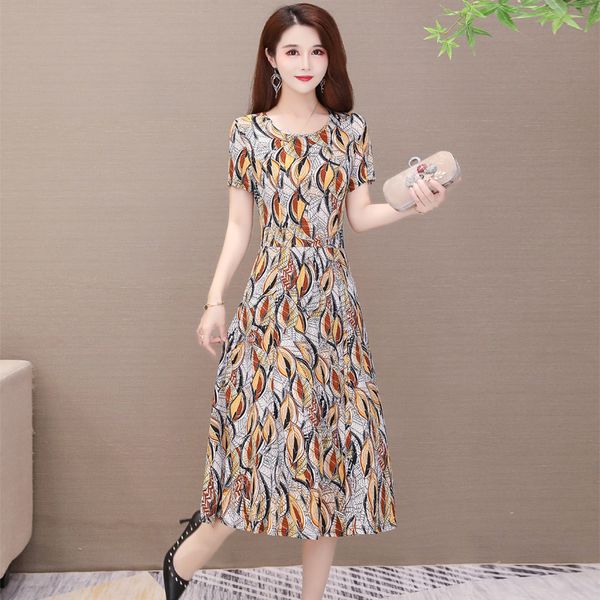 

2021 new women summer dress women casual short sleeve square o-neck dress female vestidos plus size robe d56b, Black;gray