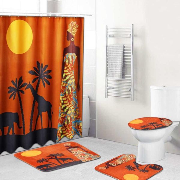

shower curtains exotic customs bathroom curtain sets non-slip rugs toilet lid cover and bath mat waterproof