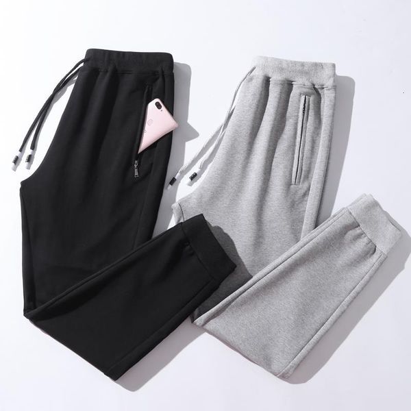 

casual pants men full skinny pants elastic waist fitness workout sweatpants men jogger pants cotton trousers c95, Black