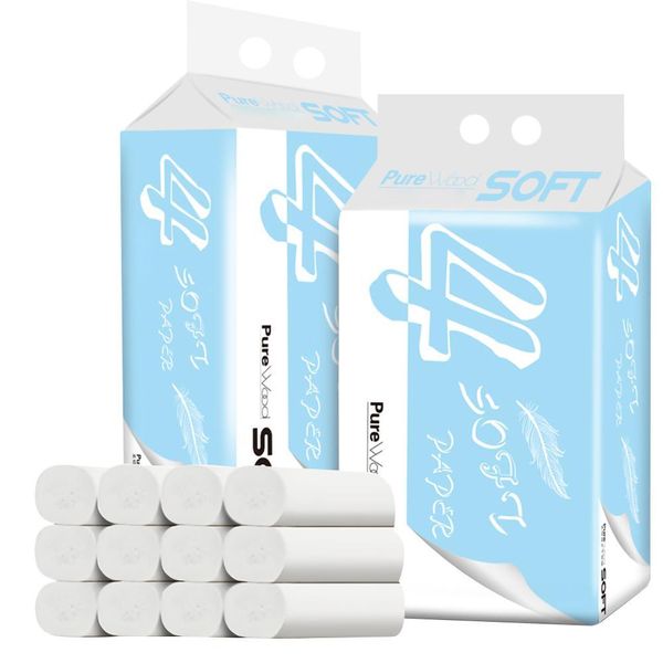 

12 rolls сильная мягкая туалетная бумага ванна тканевые кожи дружественные ткани чистящие бумаги ванная комната живущая комната салфетка рул