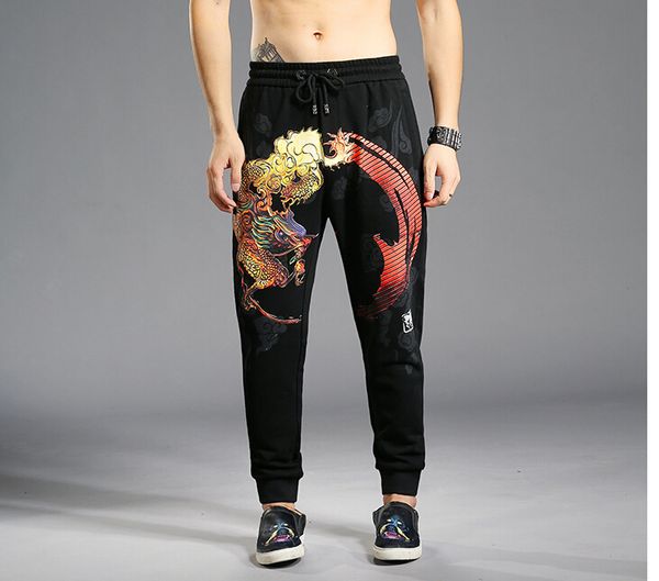 

2020 autumn slim fit mens men's casual fashion pants 5srh, White;black