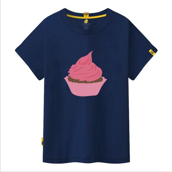 

men and women same t-shirt summer cotton round neck sweat-absorbent ice cream couples, White;black