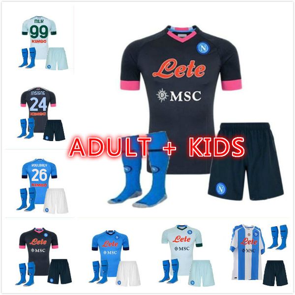 

kids kit 2020 2021 napoli soccer jerseys 20 21 naples koulibaly insigne milik maillot de foot mertens hamsik jerseys football shirts, Black;yellow