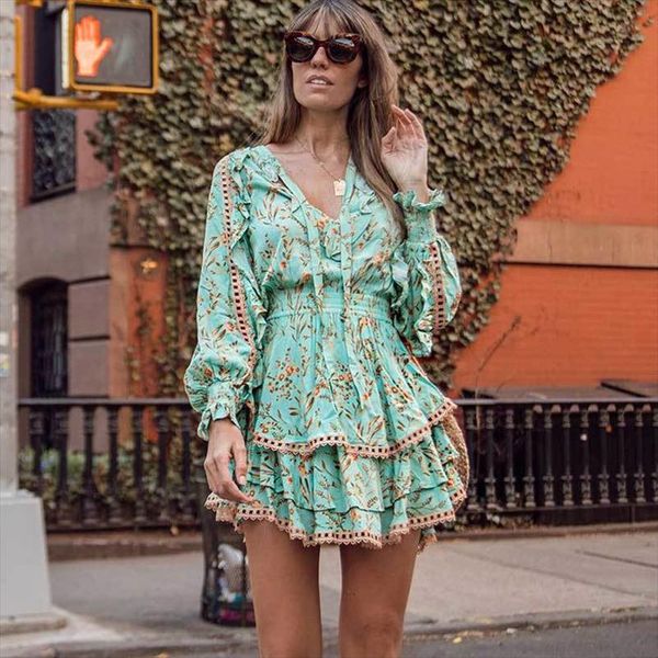

2020 весна летние бого платье rayon бирюзовые летние платья мини женские платья с длинным рукавом платье для вечеринки женщин mf482, Black;gray