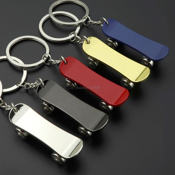 Esportes Sport Rotatable Skateboard Keychain Rings Titulares Saco de skate pendura j￳ias de moda para mulheres Presente Will e Sandy