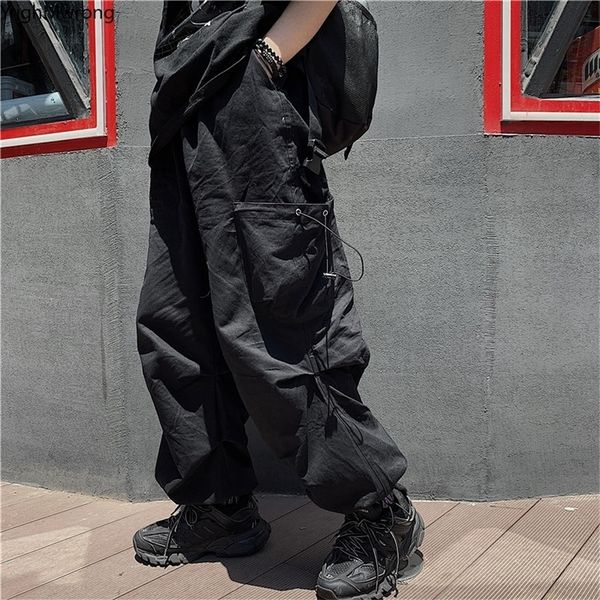 Punk Baggy Pocket Harem Coulisse Vita Cargo Sweatpant Autunno Jogger Pant Solid Camo Nero Streetwear Harajuku Hip Hop Tuta 201118