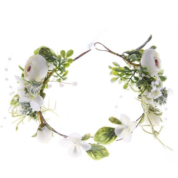 

women wedding party headwear hair accessories girl flower wreath crown festival headband headdress adjustable floral qylykc