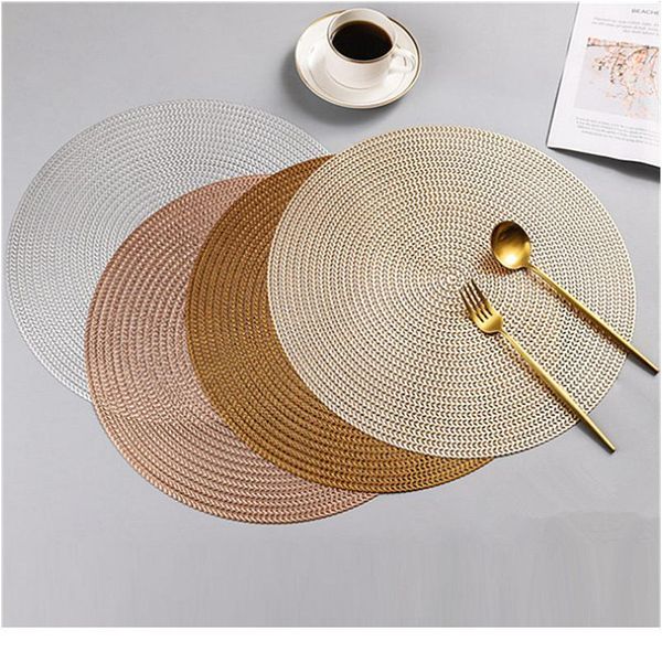 

placemat kitchen table mat christmas restaurant round pvc nordic anti-scalding insulation table mat steak pad s jllzfc