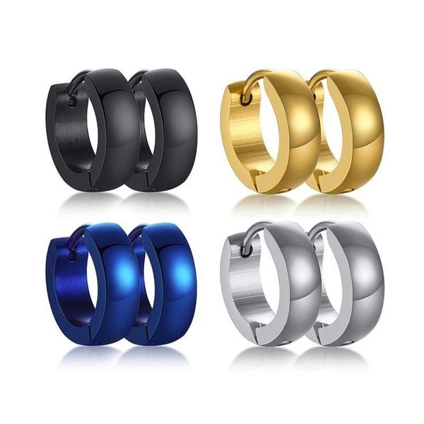 

hoop & huggie style various colors men's and women's stainless steel small earrings pierced jewelry 2021, Golden;silver