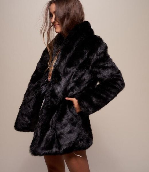 

european and american new products for autumn and winter imitation fur fur coat women fur coat women fashion warmth 0716, Black