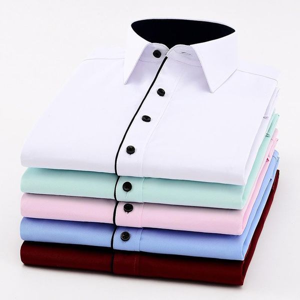 

new men's solid color long sleevedress shirt men's shirt men chemise homme shirts shirts man long sleeve white1, White;black