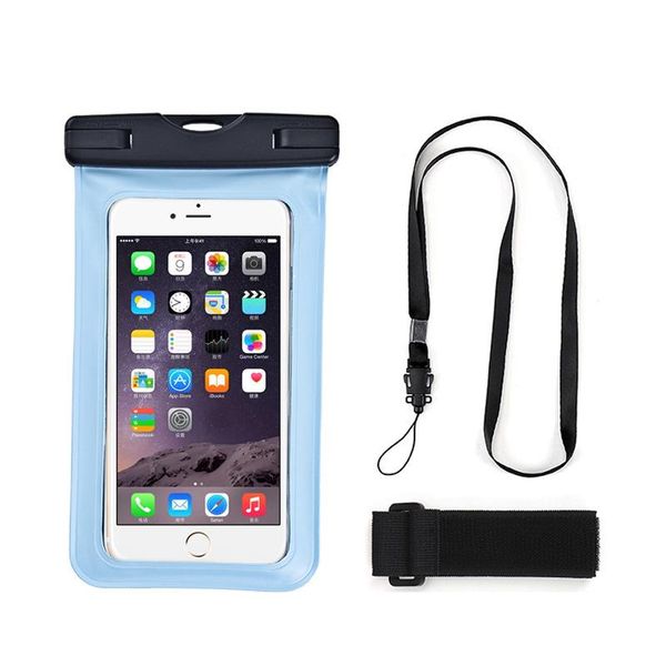 

anti- falling waterproof mobile phone bag swimming skiing phone case holder underwater seal snowproof touchscreen below