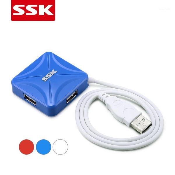 

ssk usb2.0 4 ports hub 0.6m cable charging adapter data cable 480mbps charging socket splitter for phone tablet for mouse shu0271
