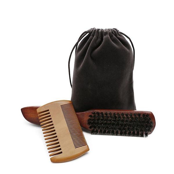 

professional men beard brush comb kit boar bristle wood mustache brush and beard comb salon styling hair comb shaving b jllrak, Silver