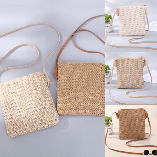 

fashion ladies summer straw shoulder bags hand-woven beach crossbody small bag