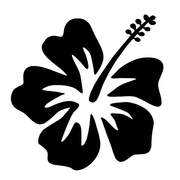 

15.9x16.4cm hibiscus flower vinyl decal rear windshield decoration car stickers c25-0371