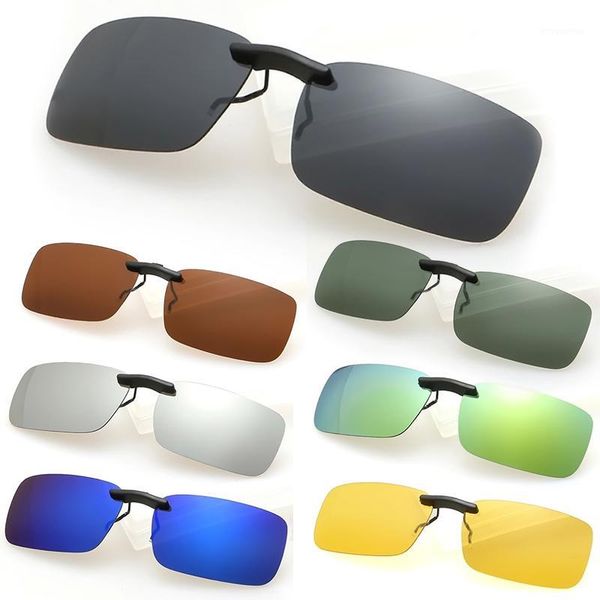 

wholesale-new man women polarized day night vision clip-on lens driving glasses sunglasses w11, White;black