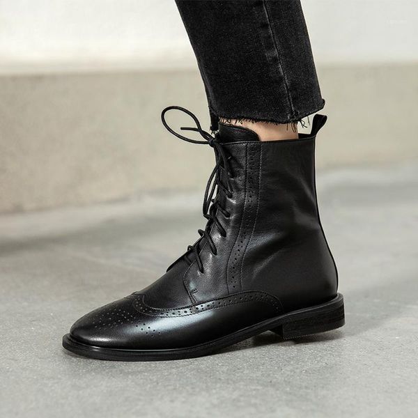 

sklfgxzy riding boots female boots genuine leather black brown women's autumn and winter women's shoes size 34-401