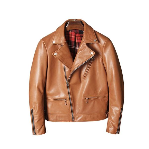 

man plus size motorcycle genuine leather jackets,new arrival 100% cow leather real jackets for man, Black