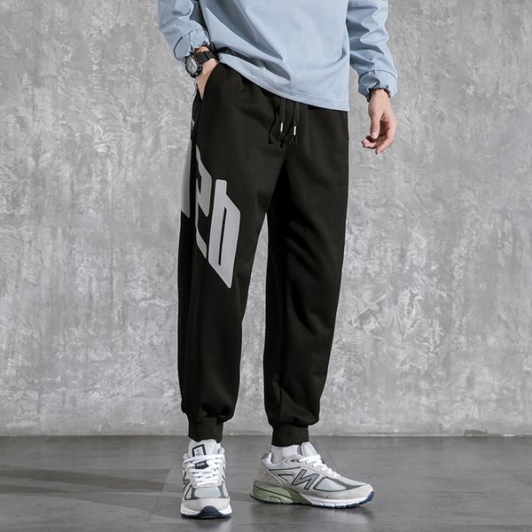

casual joggers for men sport male gym clothing streetwear men's trousers 2020 new winter elastic waist harem pants, Black