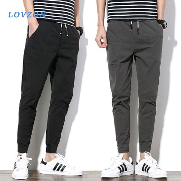 

casual mens sweatpants skinny men's jogger pant harem male elastic waist mens sweat pants 4xl 5xl, Black
