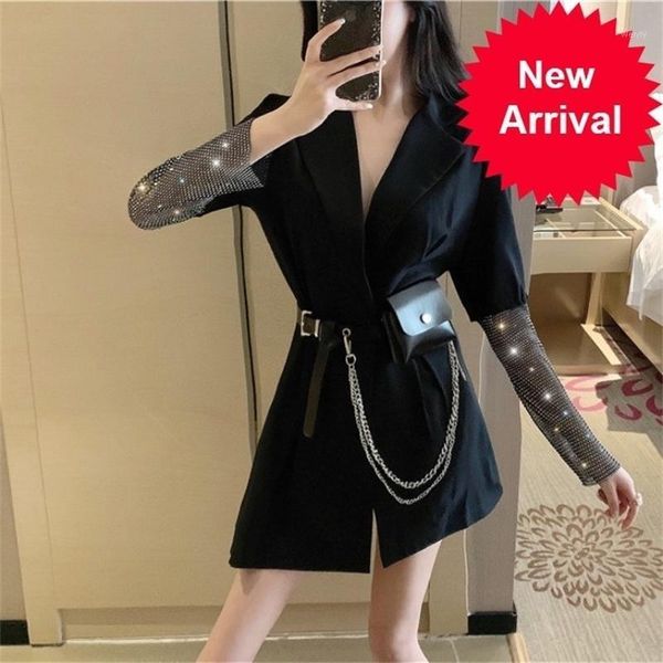 

pu leather black belt long sleeve coat women elegant pearl streetwear outwear autumn winter trench blend coat1