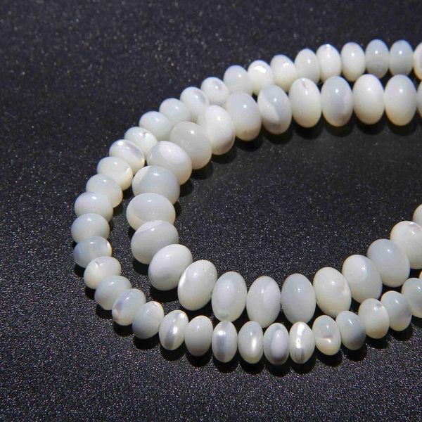 

natural white mother of pearl shell tube round beads loose smooth shell spacer beads for jewelry making necklace brac qyldni, Black