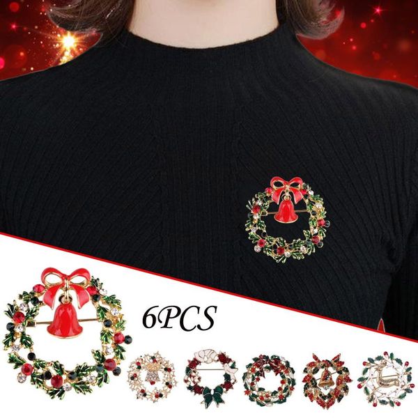 

pins, brooches christmas decoration brooch beautiful garland bells and deer paterns party causal pins gifts jewelry clothes accessories, Gray