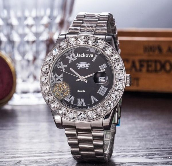 

fashion mens women diamond wathes iced out r quartz movement men and lady watch stainless steel clock table, Slivery;brown