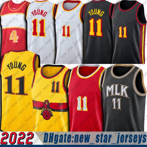 

trae 11 young basketball jersey throwback spud 4 webb jerseys dr. martin luther king jr 75th anniversary mlk statement edition, Black;red