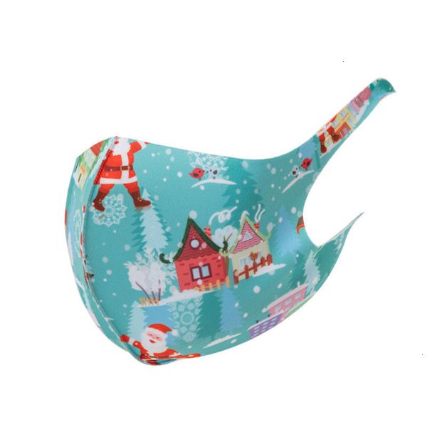 

dust-proof fashion face christmas breathable santa 2020 claus elk printing ice silk cotton mask for men and women xoutlet405a