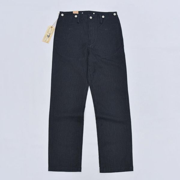 

retro striped suit wearing casual male pants suspending buttons njtg, White;black