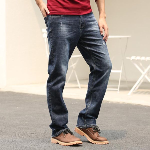 

men's jeans spring and autumn japan south korea wide leg denim pants hee loose, Blue