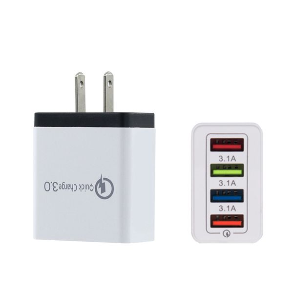 Universal 4 usb carregando carregador EUA plug 3.1a rápido adaptador de potência carregador de parede plug 4 porta porto carregador