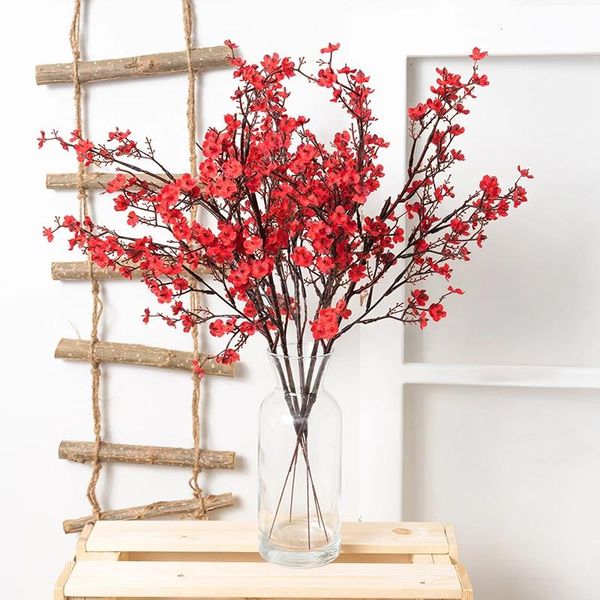 

decorative flowers & wreaths gypsophila artificial white branch quality babies breath fake plant long bouquet home wedding decoration autumn