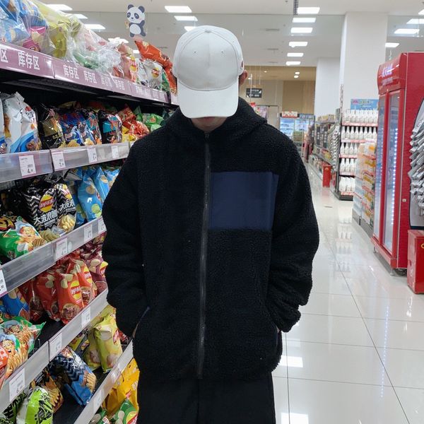 

женская куртка весна осень зима повседневная куртка ягненка шерсть классическая буква печатных толстовок trend письмо печатная мода на молни, Black;brown