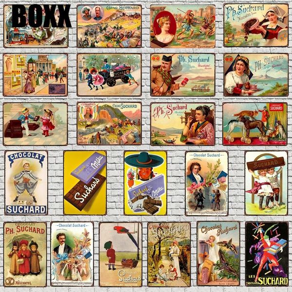 

vintage chocolate poster candy metal sign old advertisement wall bar home art kitchen shop retro decor 30x20cm