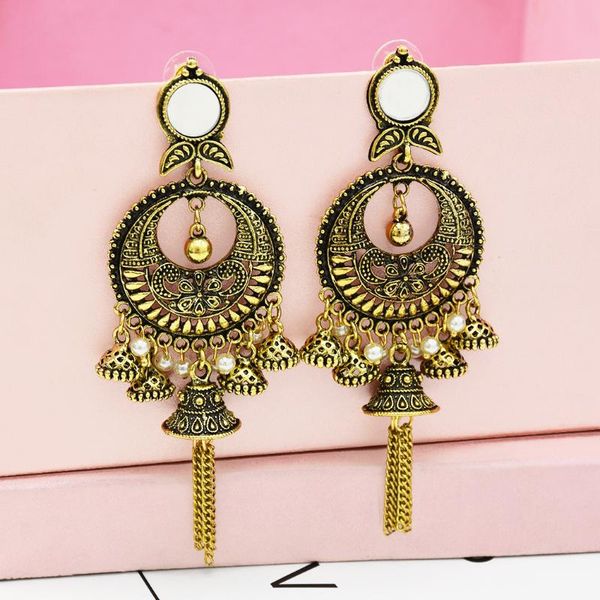 

dangle & chandelier afghani bohemia tribal oxidized drop big long tassel earrings for girl ethnic jhumka vintage egyptian turk jewelry, Silver