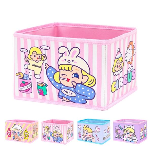 

bentoy cartoon large capacity cosmetic bag box student deskstorage box girl container box lj200917