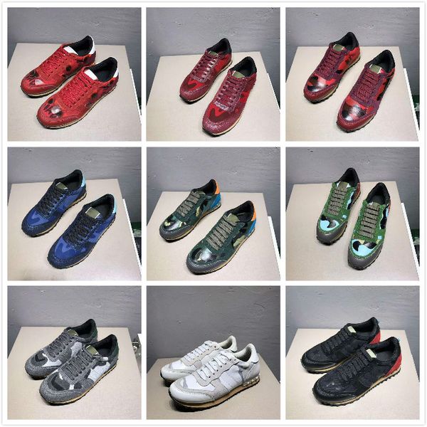 

new men women star studded casual shoes mesh leather camouflage studded shoes combo stars rockrunner metallic lace-up shoes sneakers