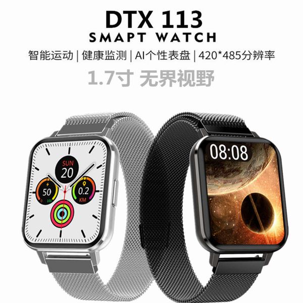 

new large screen dtx smart watch multi function bluetooth ecg heart rate blood prsure oxygen exercise meter step brace