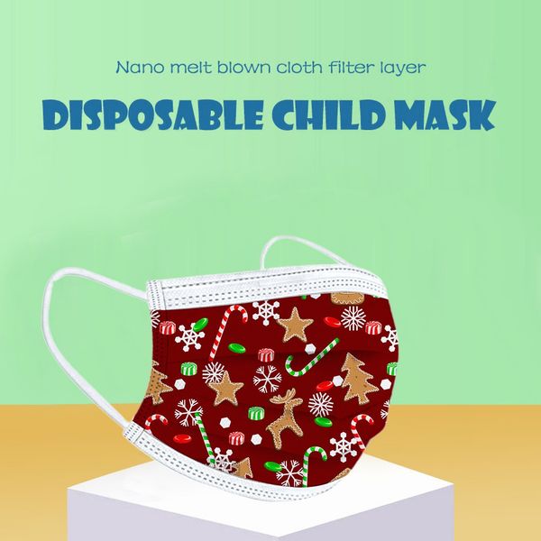 

disposable christmas children's 10/20/30/100pc mask halloween print mouth face cover dustproof mascarilla