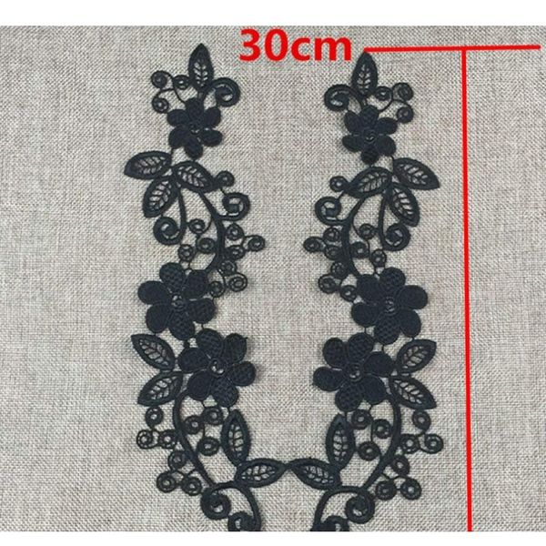 

2pcs white black diy accessories lace polyester wild decorative stickers shirt dress clothes hollow collar 2pcs white black h sqcapy