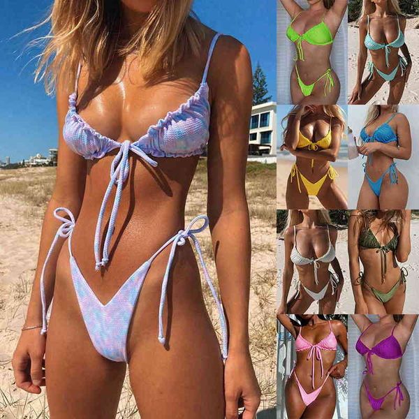 

low waist bikini triangle swimwear female string swimsuit women print 2 piece suit push up bathing suit swim drop, White;black